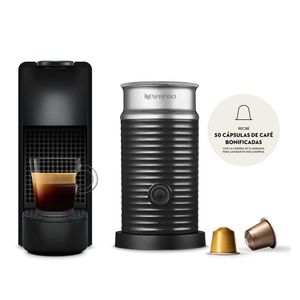 Nespresso Essenza Mini Black Rectangular + Aeroccino