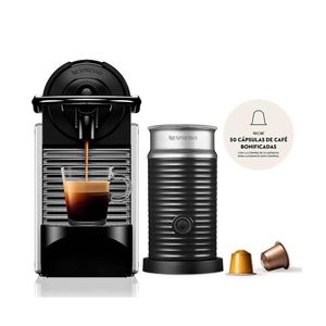 Cafetera Nespresso Pixie Silver + Aeroccino