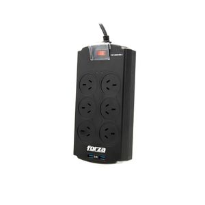 Protector De Sobretension Forza Fsp-602Usb-A 1250J/2200W 6 Iram Puertos Usb-220V