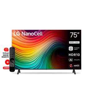 Tv Lg Nanocell Ai 75" Uhd 4K Procesador Alpha 5 7Ma Gen Con Inteligencia Artificial 75Nano80tsa