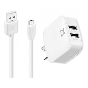 Cargador Dekkin 20W 2 Usb-A + Cable Micro Usb