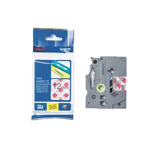 Cinta Laminada Negro Sobre Cuadrille Rojo 12Mm P/ Pth110 Y Ptp750w